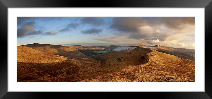 Pen Cerrig Calch Panorama Framed Mounted Print by Creative Photography Wales