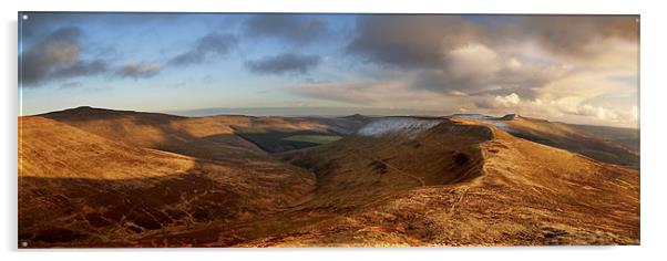 Pen Cerrig Calch Panorama Acrylic by Creative Photography Wales