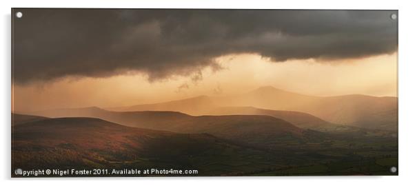 Pen y Fan Spring Storm Acrylic by Creative Photography Wales