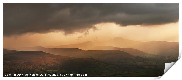 Pen y Fan Spring Storm Print by Creative Photography Wales