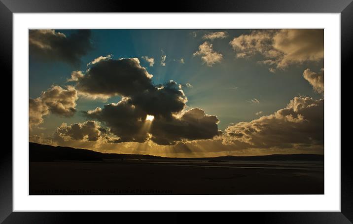 beach rays Framed Mounted Print by Andrew Driver