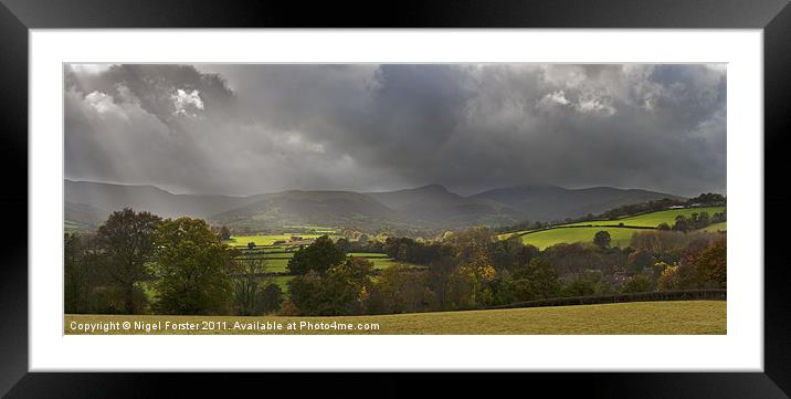 Pen y Fan Autumn Landscape Framed Mounted Print by Creative Photography Wales