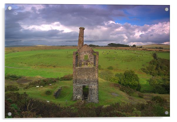 The Wheal Betsy engine house Acrylic by kevin wise
