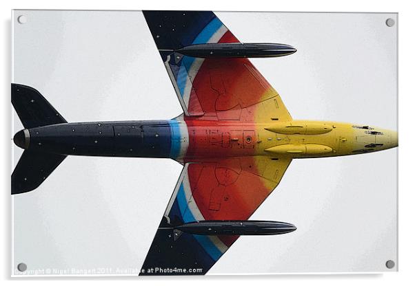 Hawker Hunter G-PSST Acrylic by Nigel Bangert