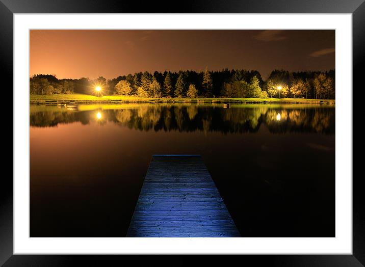 Millhall Reservoir at Midnight Framed Mounted Print by Buster Brown