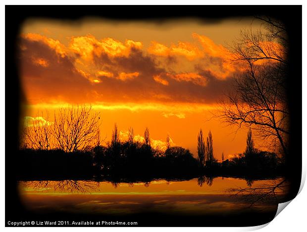 Suffolk Sunset Print by Liz Ward