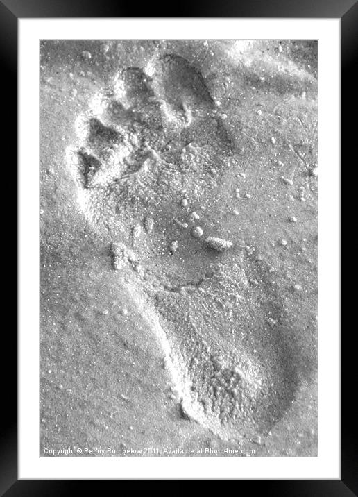 footprint in the sand Framed Mounted Print by Elouera Photography
