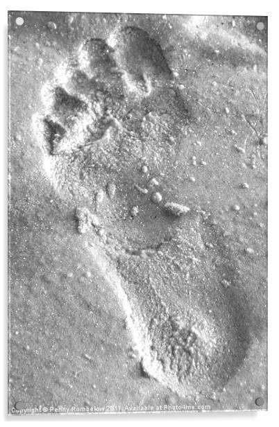 footprint in the sand Acrylic by Elouera Photography