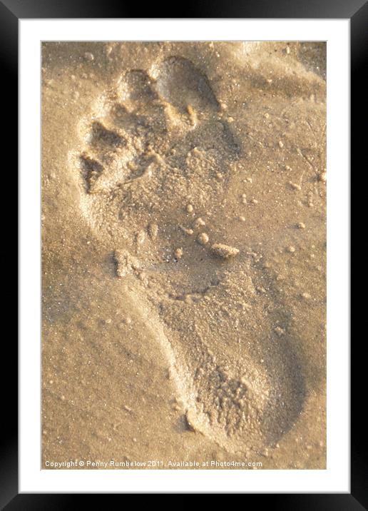 footprint in sand Framed Mounted Print by Elouera Photography