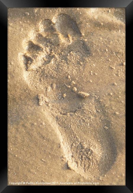footprint in sand Framed Print by Elouera Photography
