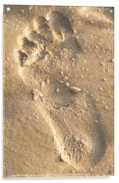 footprint in sand Acrylic by Elouera Photography