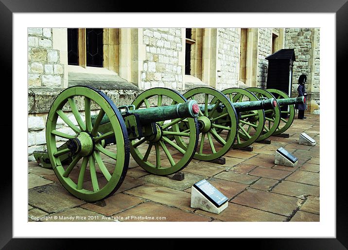 Cannons outside The Jewel House Framed Mounted Print by Mandy Rice