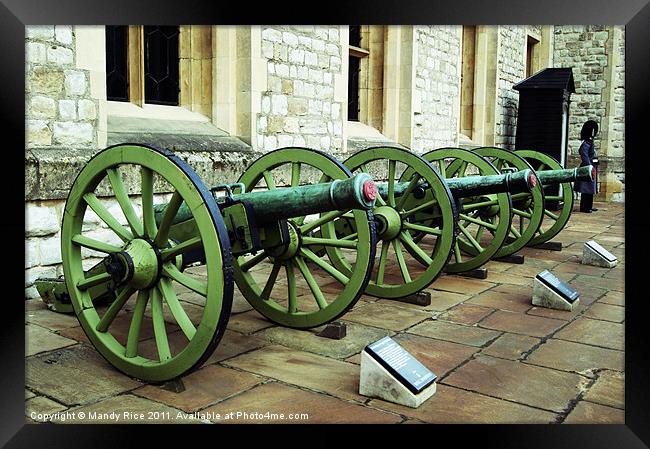 Cannons outside The Jewel House Framed Print by Mandy Rice