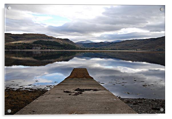 Reflections on Loch Carron Acrylic by Carol Kelly 