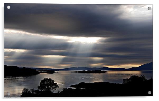 Autumn Light Loch Carron Acrylic by Carol Kelly 