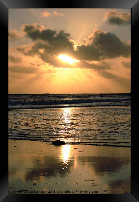 Bracelet Bay Swansea Gower Sunset Framed Print by Dan Davidson