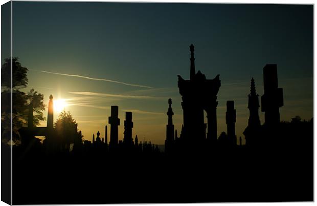 Undercliffe Cemetery Silhouettes Canvas Print by Maria Tzamtzi Photography