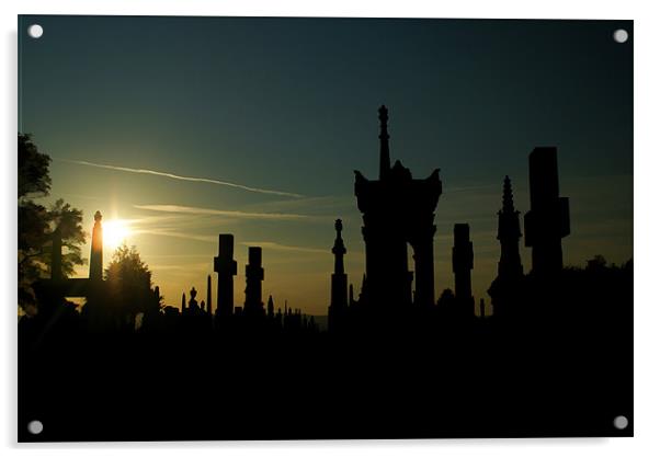 Undercliffe Cemetery Silhouettes Acrylic by Maria Tzamtzi Photography