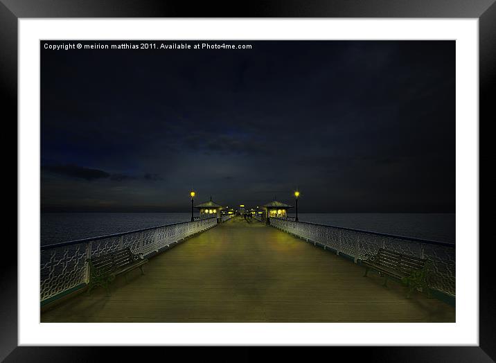 the pier at night Framed Mounted Print by meirion matthias