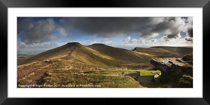 Pen y Fan Autumn Panorama Framed Mounted Print by Creative Photography Wales