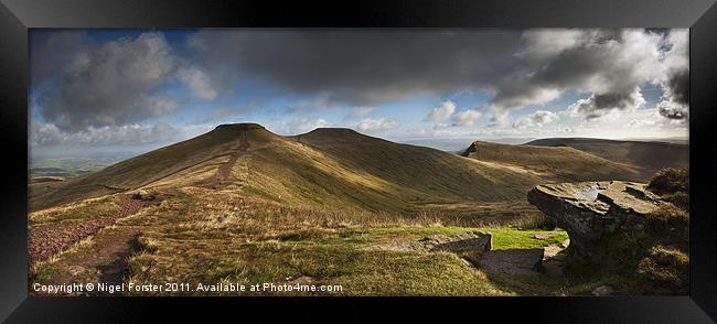 Pen y Fan Autumn Panorama Framed Print by Creative Photography Wales