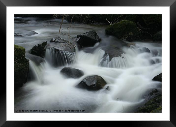 Fast water in the Lakes Framed Mounted Print by Andy dean