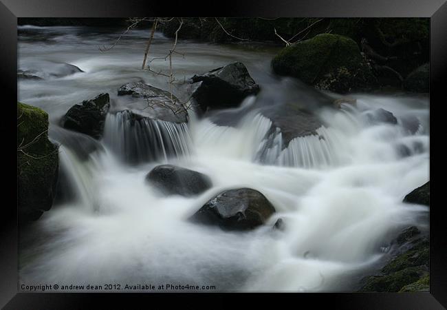 Fast water in the Lakes Framed Print by Andy dean