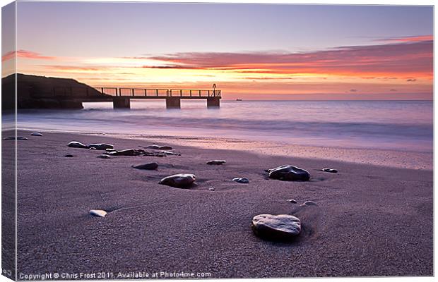 Stones at Bowleaze Canvas Print by Chris Frost