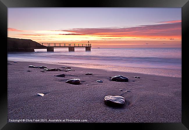 Stones at Bowleaze Framed Print by Chris Frost