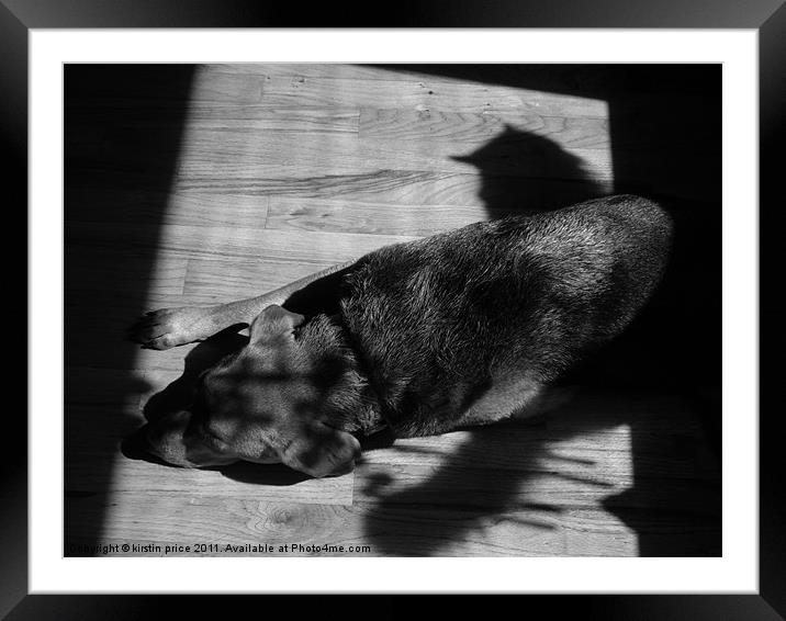 in the shadow of the cat Framed Mounted Print by kirstin price