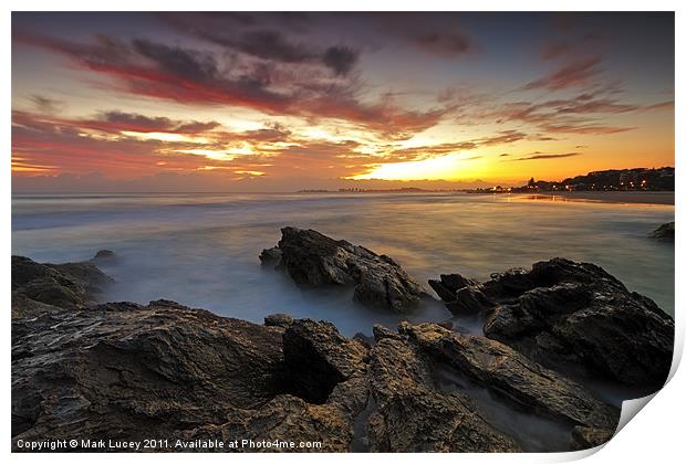 Dawn at the Rocks Print by Mark Lucey