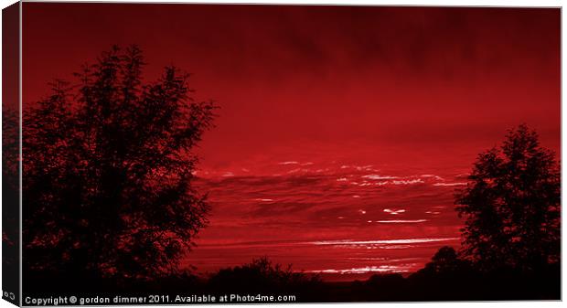 Red Sky at Night Canvas Print by Gordon Dimmer