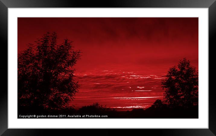 Red Sky at Night Framed Mounted Print by Gordon Dimmer