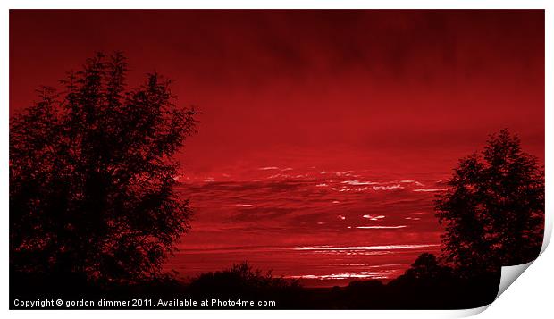 Red Sky at Night Print by Gordon Dimmer