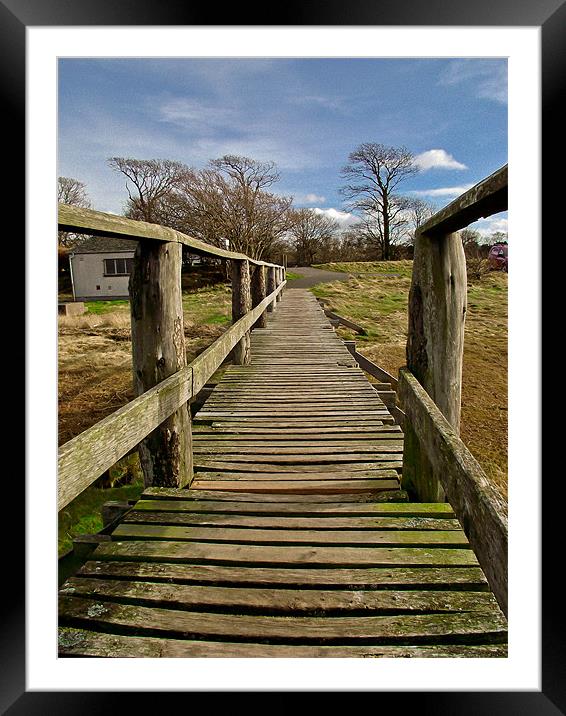 Aberlady Bay Rickety Bridge Framed Mounted Print by Buster Brown
