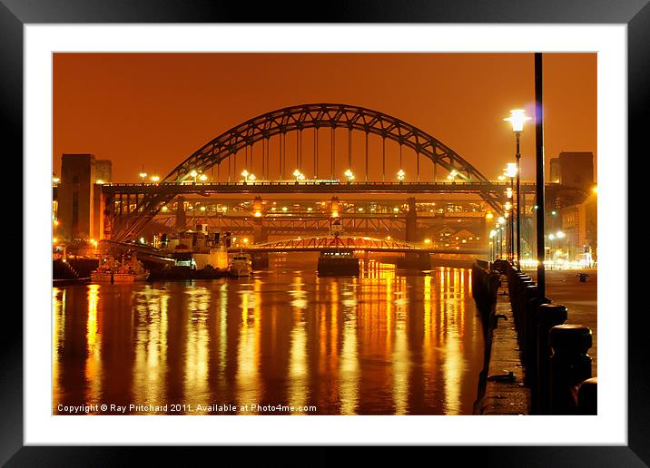 Red Hazy Tyne Framed Mounted Print by Ray Pritchard