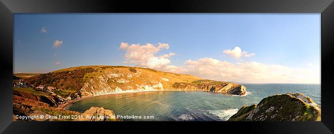 Lulworth Cove Panorama Framed Print by Chris Frost