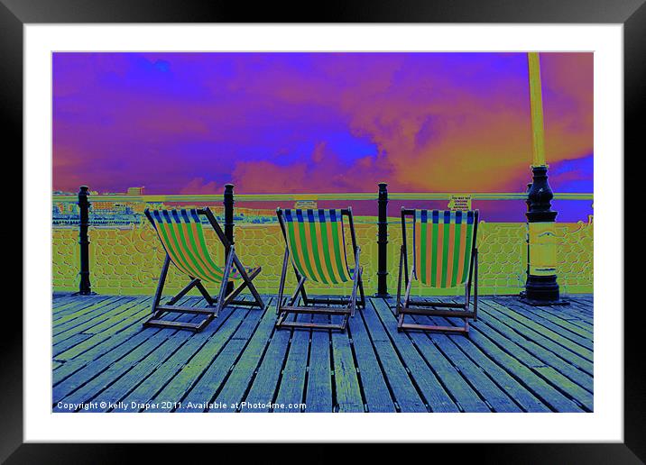 Funky Deckchairs Framed Mounted Print by kelly Draper