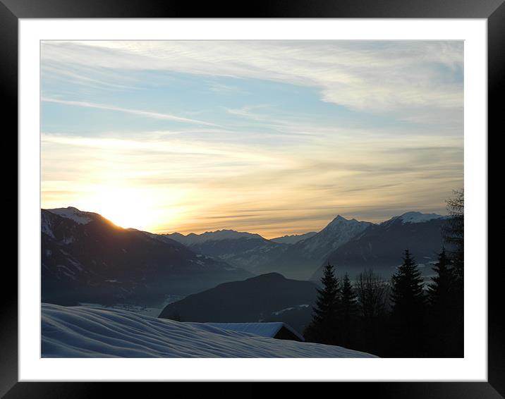 Sunset In The Alps Framed Mounted Print by jessica andrews