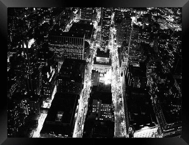 New York City Night Lights Framed Print by Luke Newman