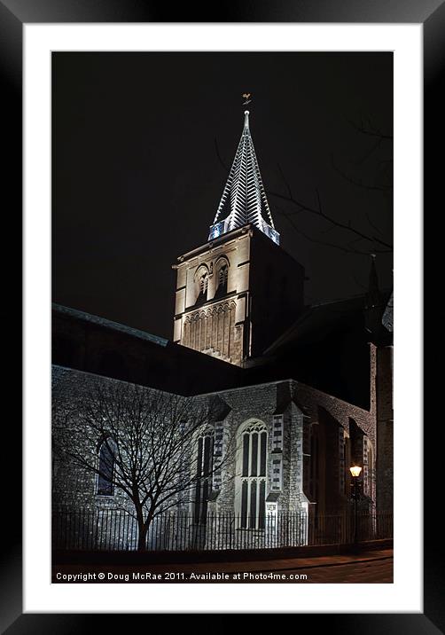 Rochester Cathedral clock tower Framed Mounted Print by Doug McRae