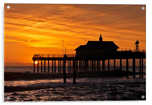 Sunrise over Southwold Pier Acrylic by Stephen Mole