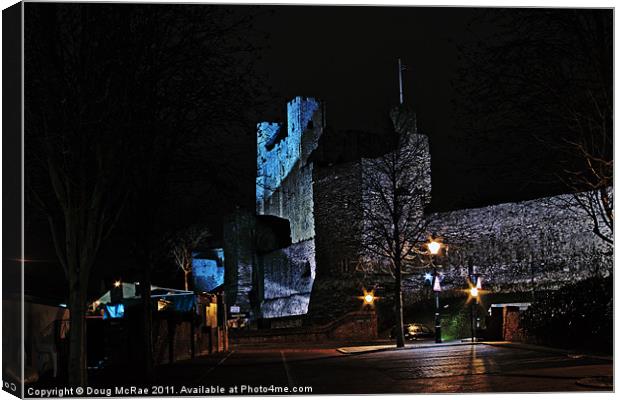 Rochester castle at night Canvas Print by Doug McRae