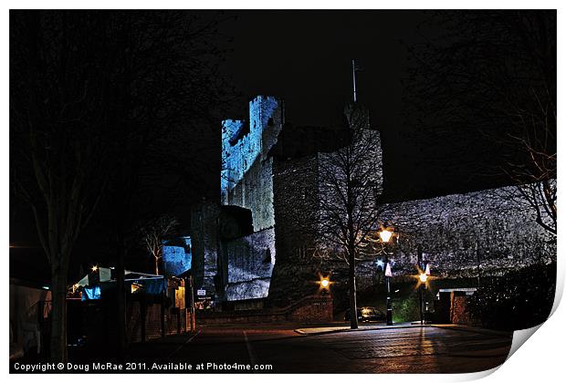 Rochester castle at night Print by Doug McRae