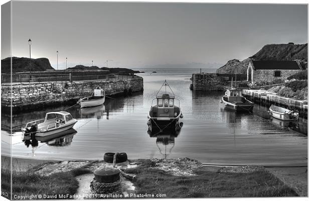 Evening at Ballintoy Harbour, Northern Ireland Canvas Print by David McFarland