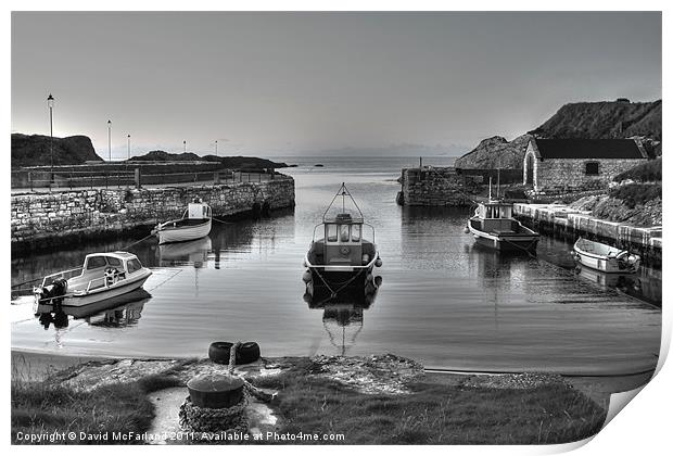 Evening at Ballintoy Harbour, Northern Ireland Print by David McFarland
