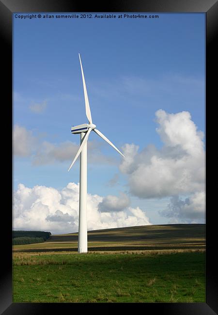 wind turbine Framed Print by allan somerville