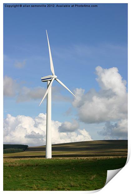 wind turbine Print by allan somerville