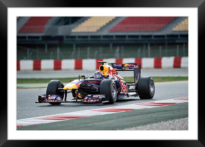 Mark Webber - 2011 Catalunya Framed Mounted Print by SEAN RAMSELL