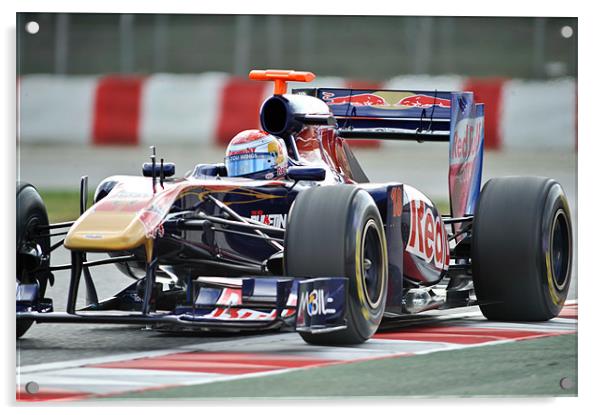 Sebastian Buemi - 2011 - Toro Rosso Acrylic by SEAN RAMSELL